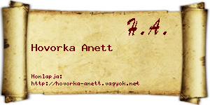 Hovorka Anett névjegykártya